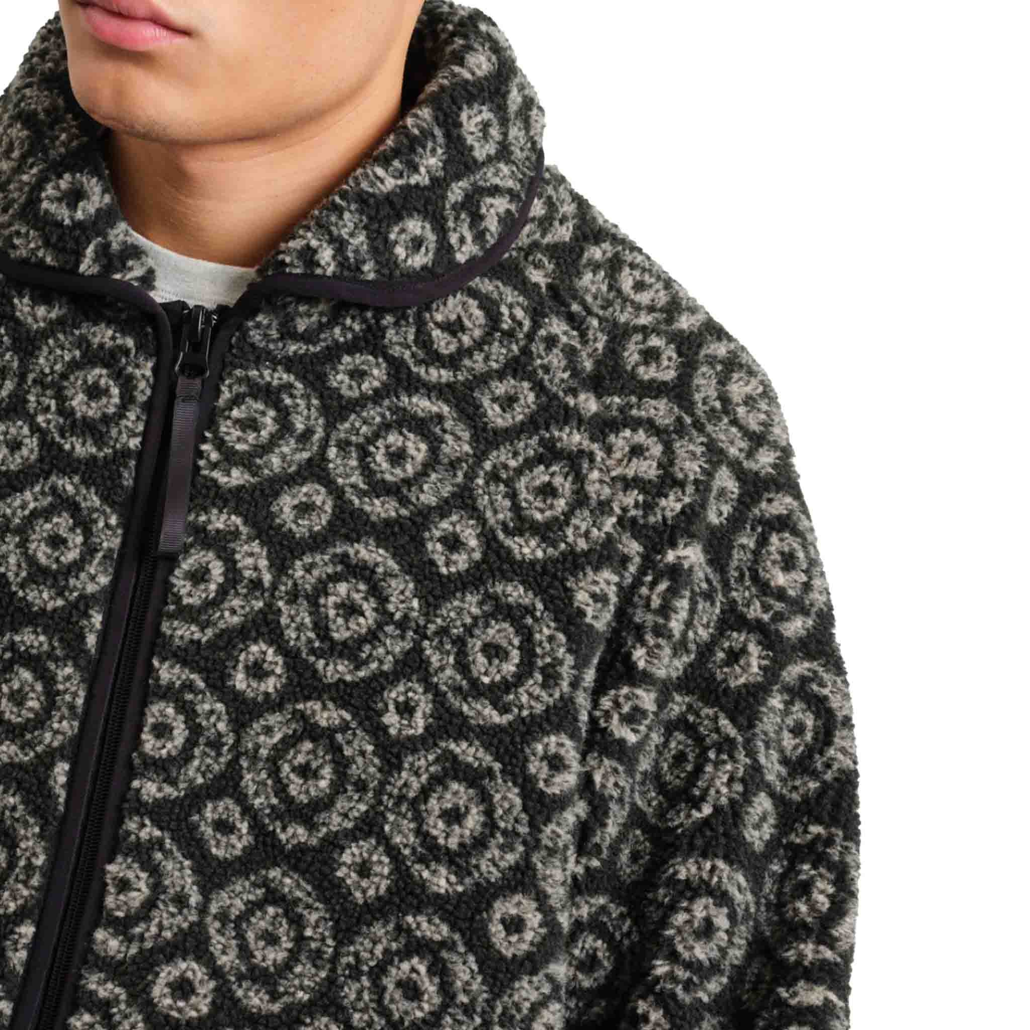 Wax London - Tate Ornate Fleece Jacket - Charcoal