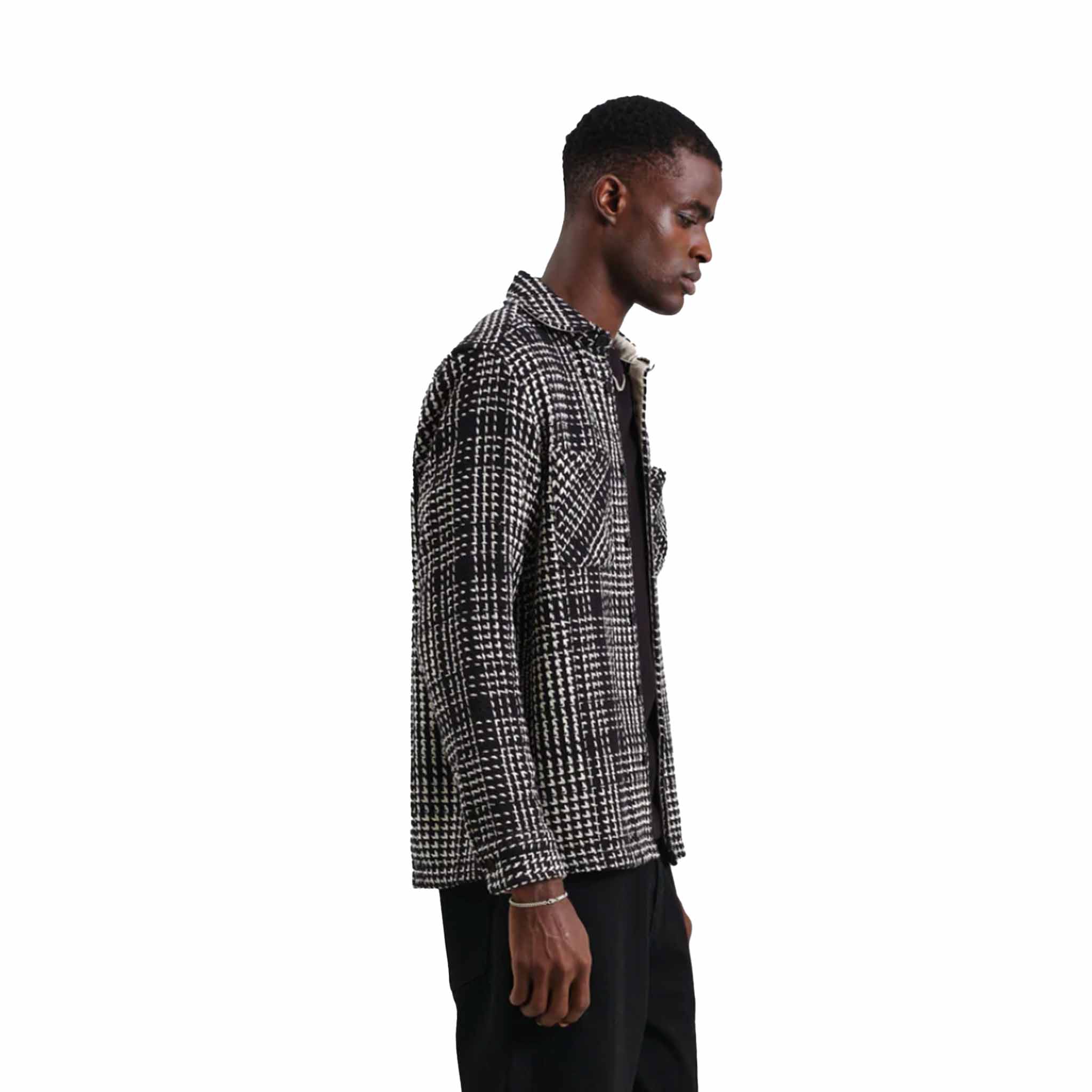 Wax London - Whiting Twin Weave Overshirt - Black