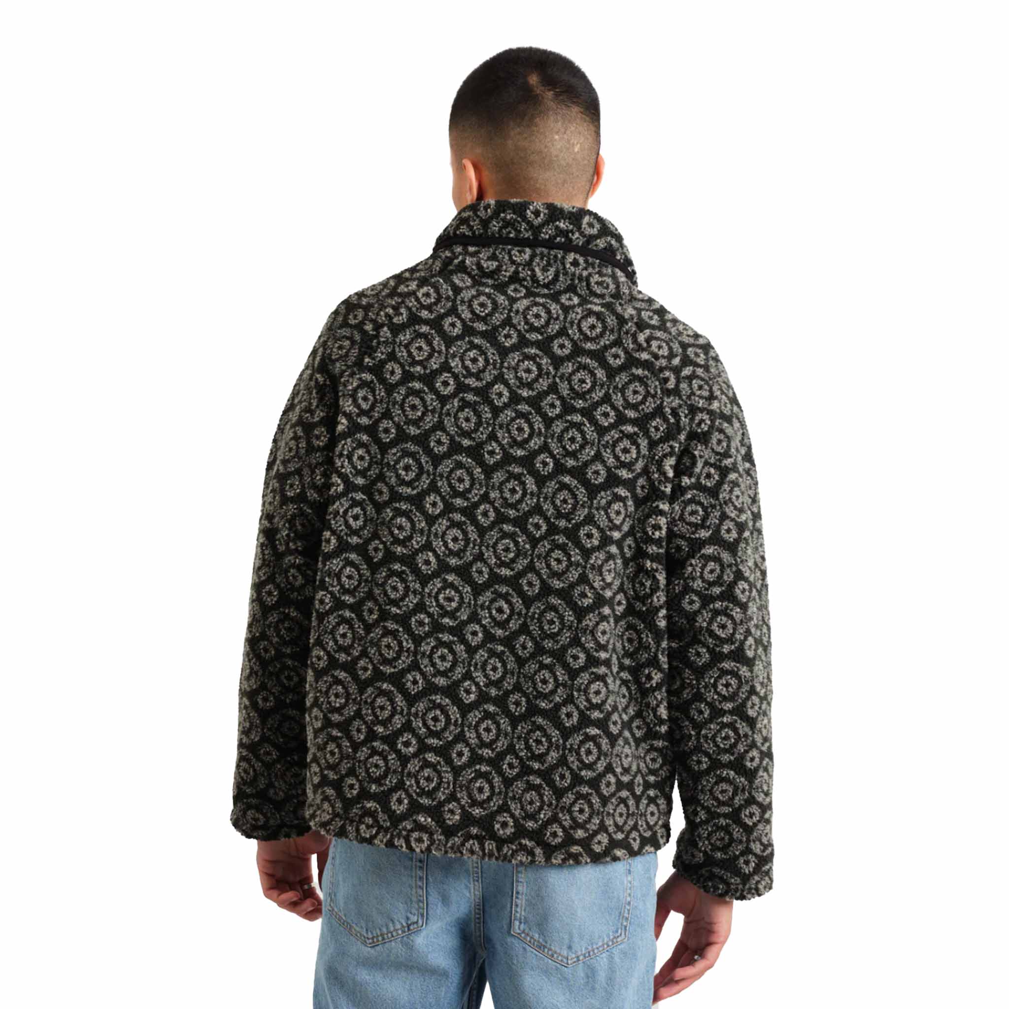 Wax London - Tate Ornate Fleece Jacket - Charcoal