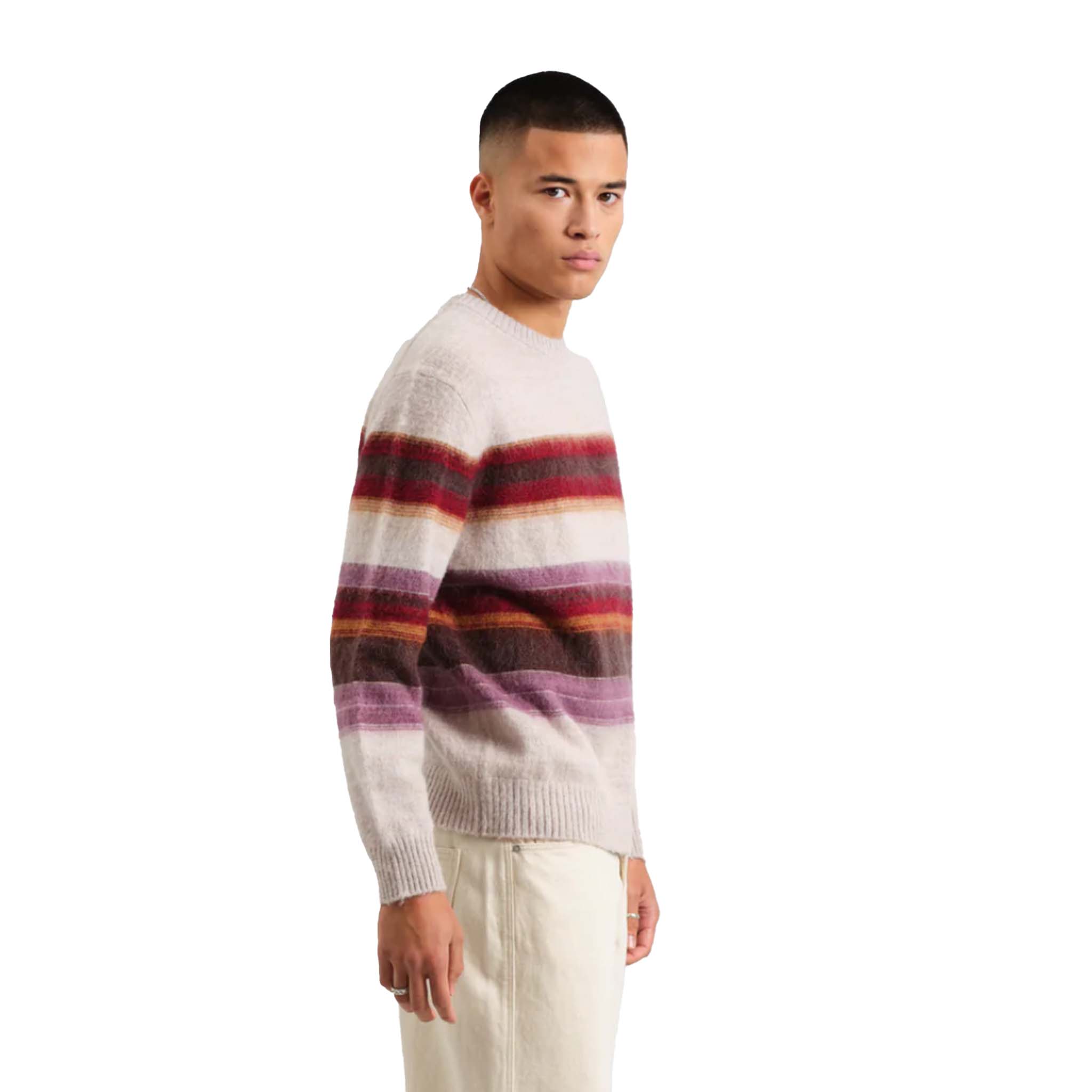 Wax London - Wilde Brush Stripe Sweater - Oatmeal / Multi