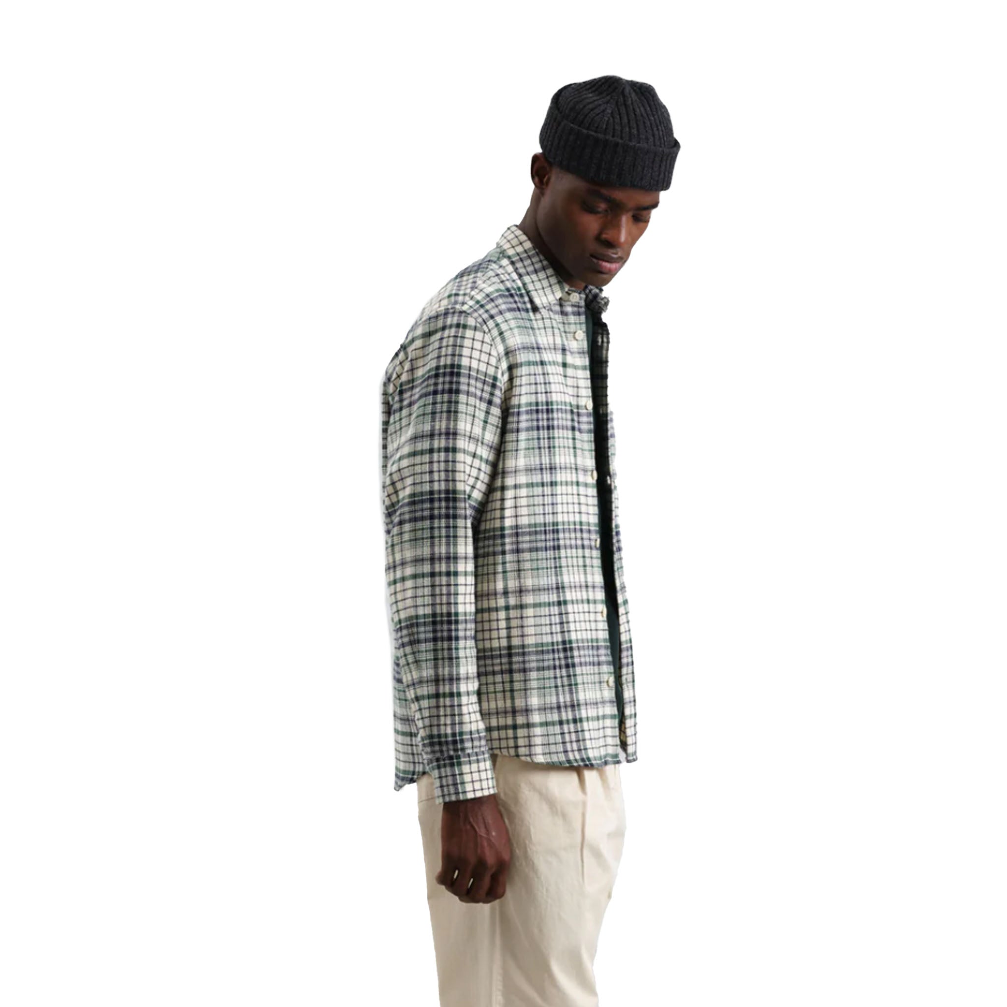 Wax London - Flannel Check Shelley Shirt - Navy / Green