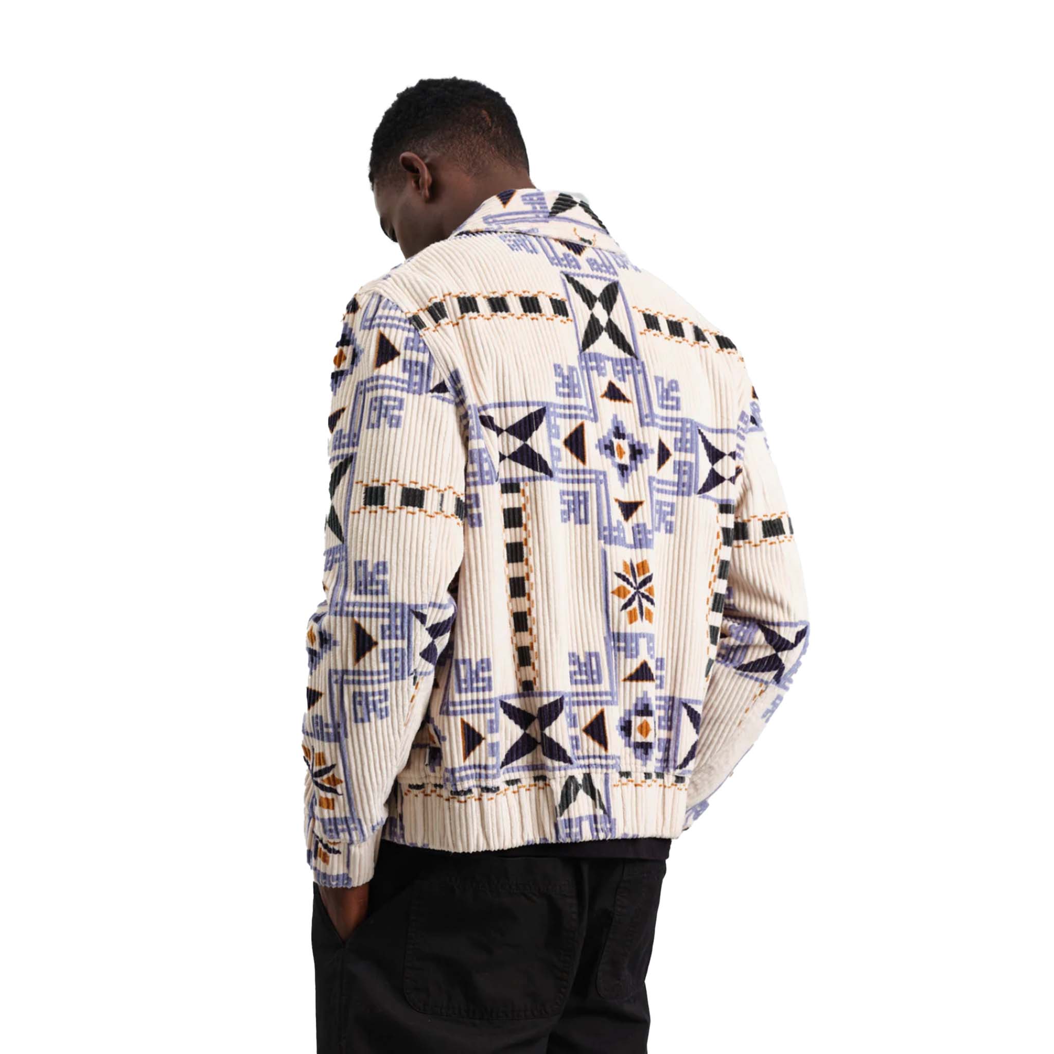 Wax London - Cartha Geometric Corduroy Jacket - Ecru / Multi