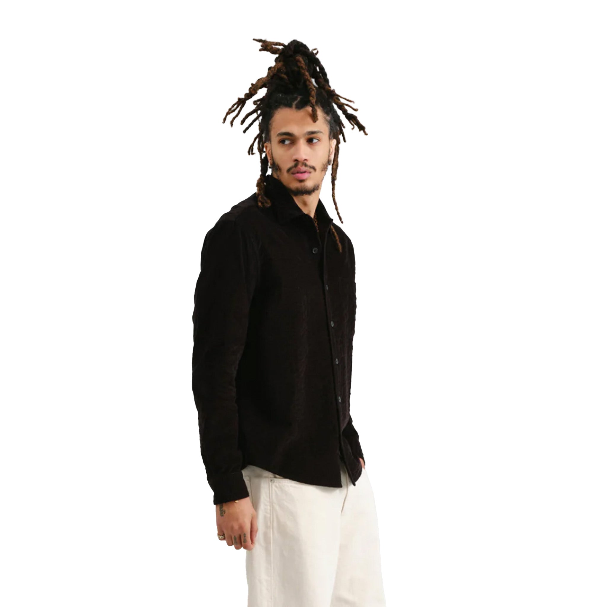 Wax London - Shelly Seersucker Cord Shirt - Black