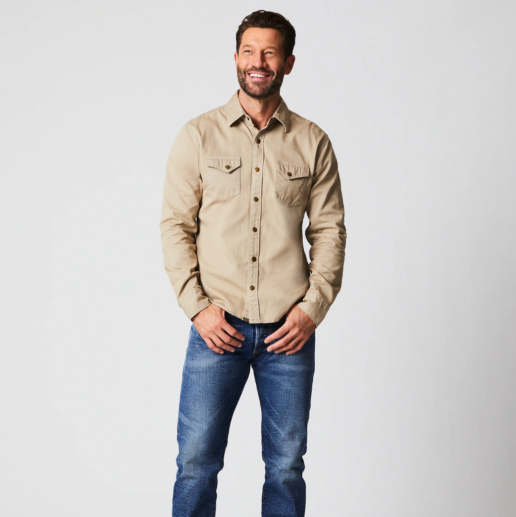 Billy Reid - Shoals Twill Shirt - Khaki – ULAH